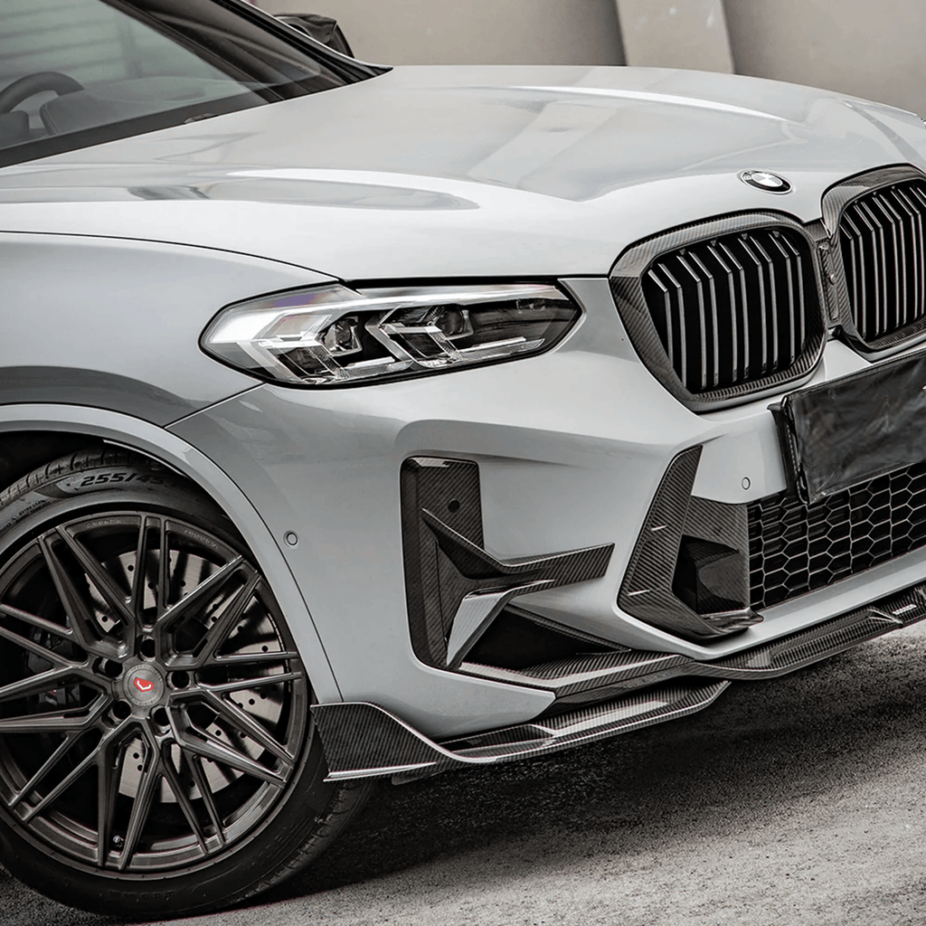 Kies-Motorsports NWCarbon Haus F97 X3M LCI SQ Style Dry Carbon Front Bumper Canards