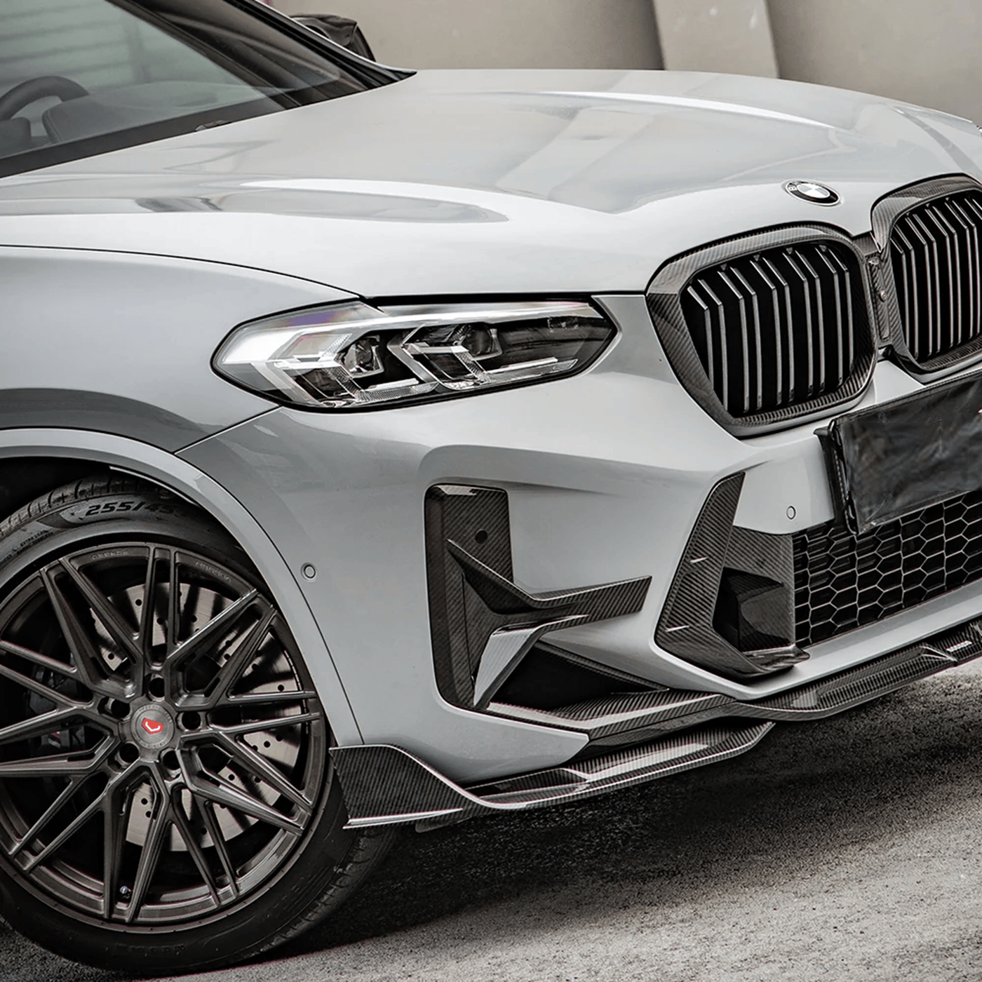 Kies-Motorsports NWCarbon Haus F97 X3M LCI SQ Style Dry Carbon Front Bumper Canards