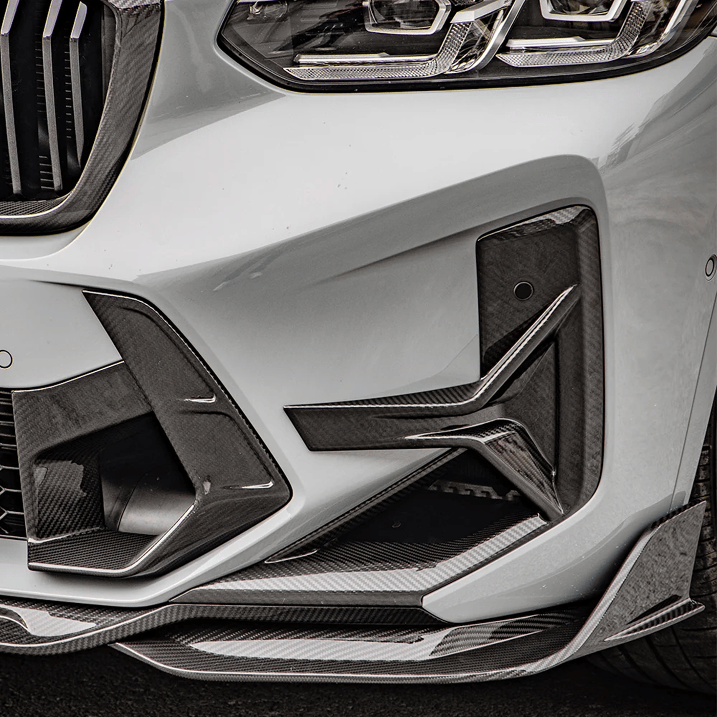 Kies-Motorsports NWCarbon Haus F97 X3M LCI SQ Style Dry Carbon Front Bumper Canards