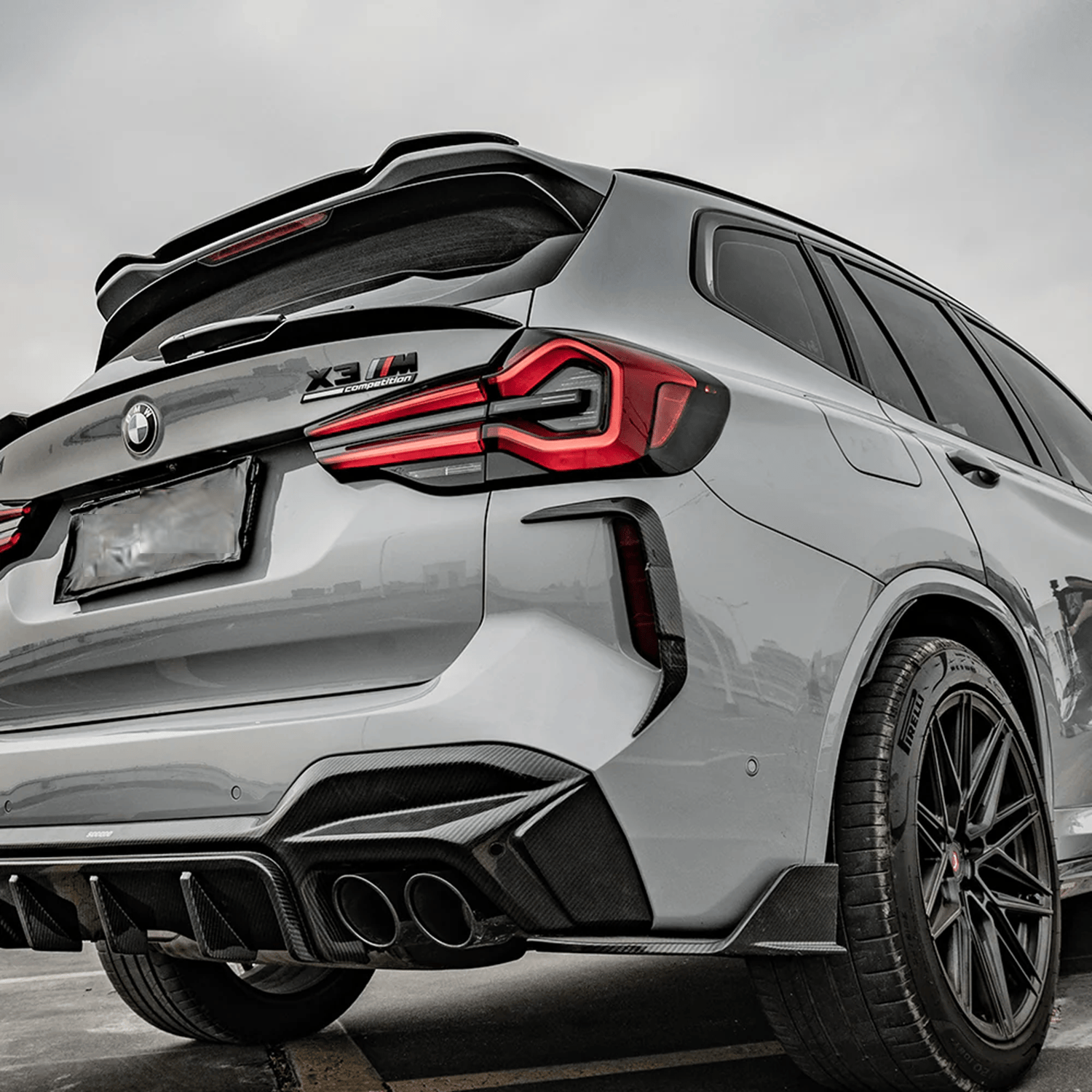 Kies-Motorsports NWCarbon Haus F97 X3M LCI SQ Style Dry Carbon Rear Canards