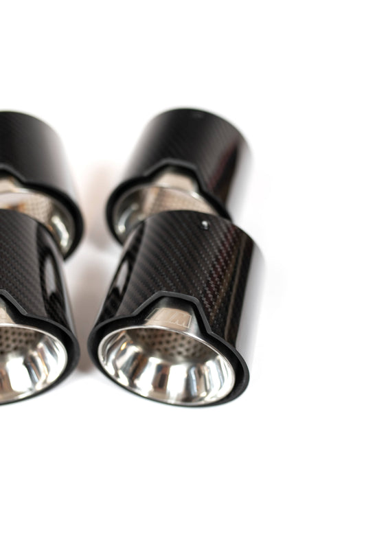 Kies-Motorsports NWCarbon Haus G8X Carbon Fiber/Silver Exhaust Tips