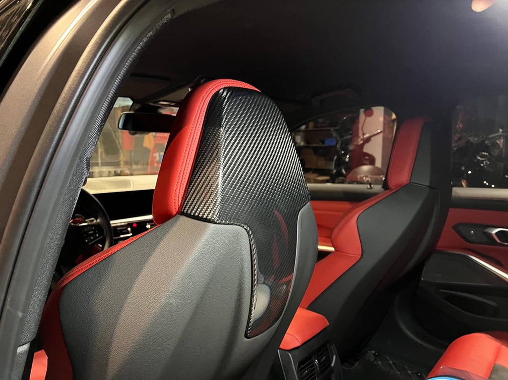 Kies-Motorsports NWCarbon Haus G8X Dry Carbon Fiber Head Rest Covers