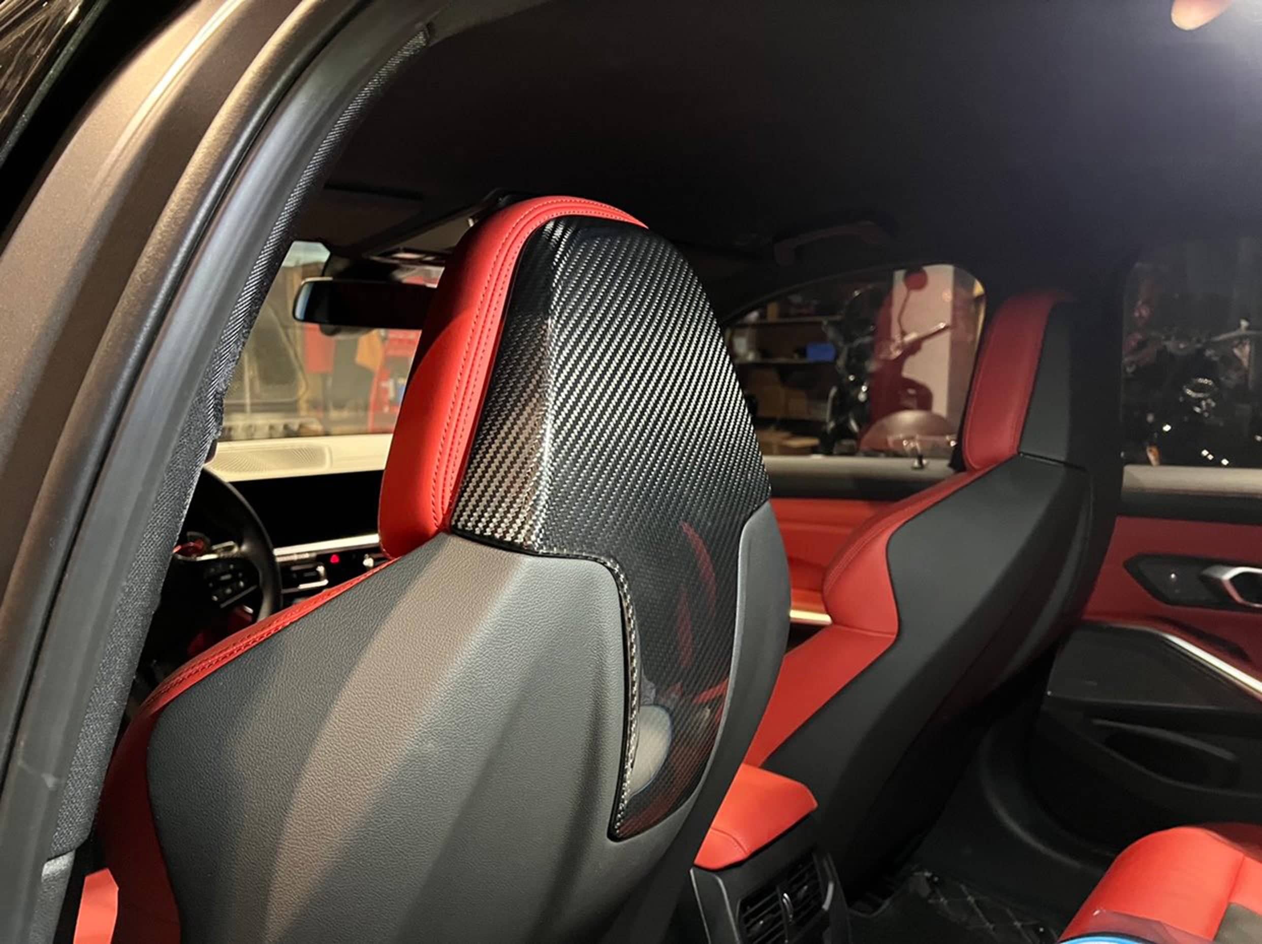 Kies-Motorsports NWCarbon Haus G8X Dry Carbon Fiber Head Rest Covers