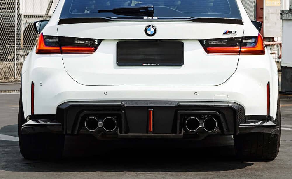 Kies-Motorsports NWCarbon Haus G8X SQ-B Style Dry Carbon Fiber Rear Diffuser Set WITH LED