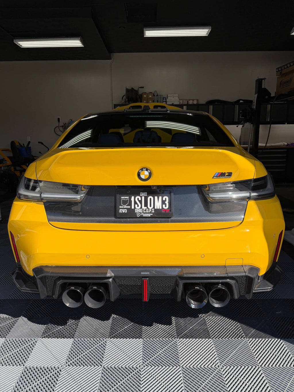Kies-Motorsports NWCarbon Haus G8X SQ-B Style Dry Carbon Fiber Rear Diffuser Set WITH LED