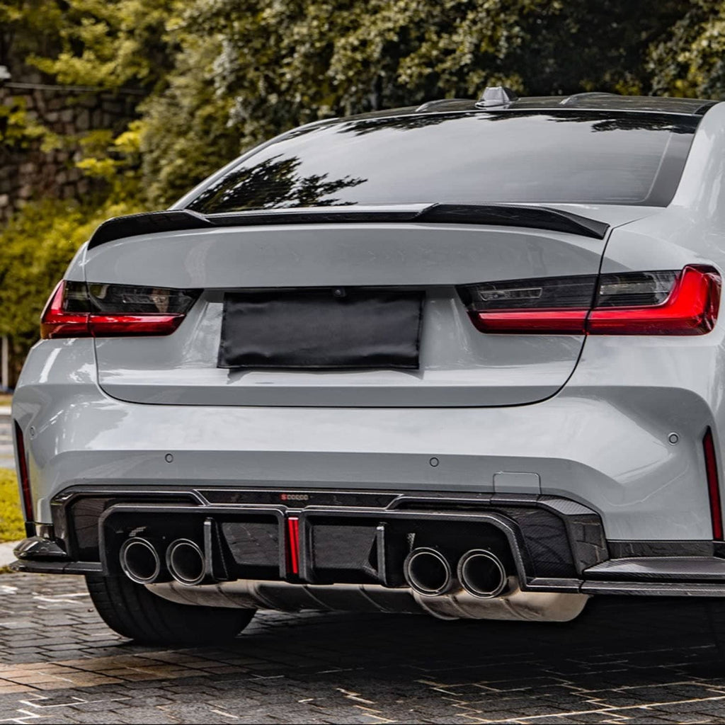 Kies-Motorsports NWCarbon Haus G8X SQ Style Carbon Fiber Diffuser With Brake Light/Splitters Combo