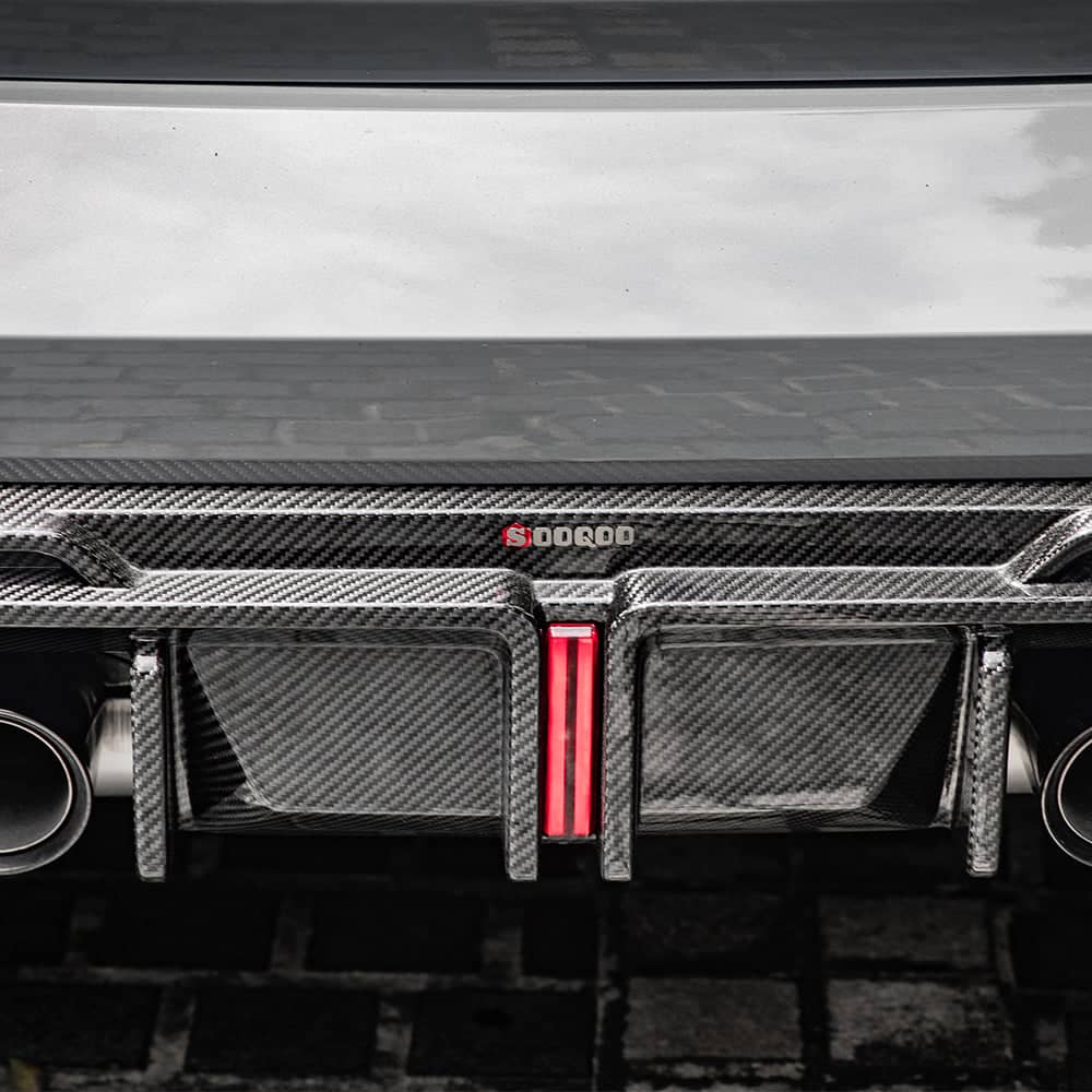 Kies-Motorsports NWCarbon Haus G8X SQ Style Carbon Fiber Diffuser With Brake Light/Splitters Combo