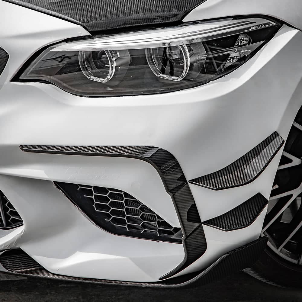 Kies-Motorsports NWCarbon Haus M2 F87 LCI SQ Style Dry Carbon Fiber Front Side Vent Trim