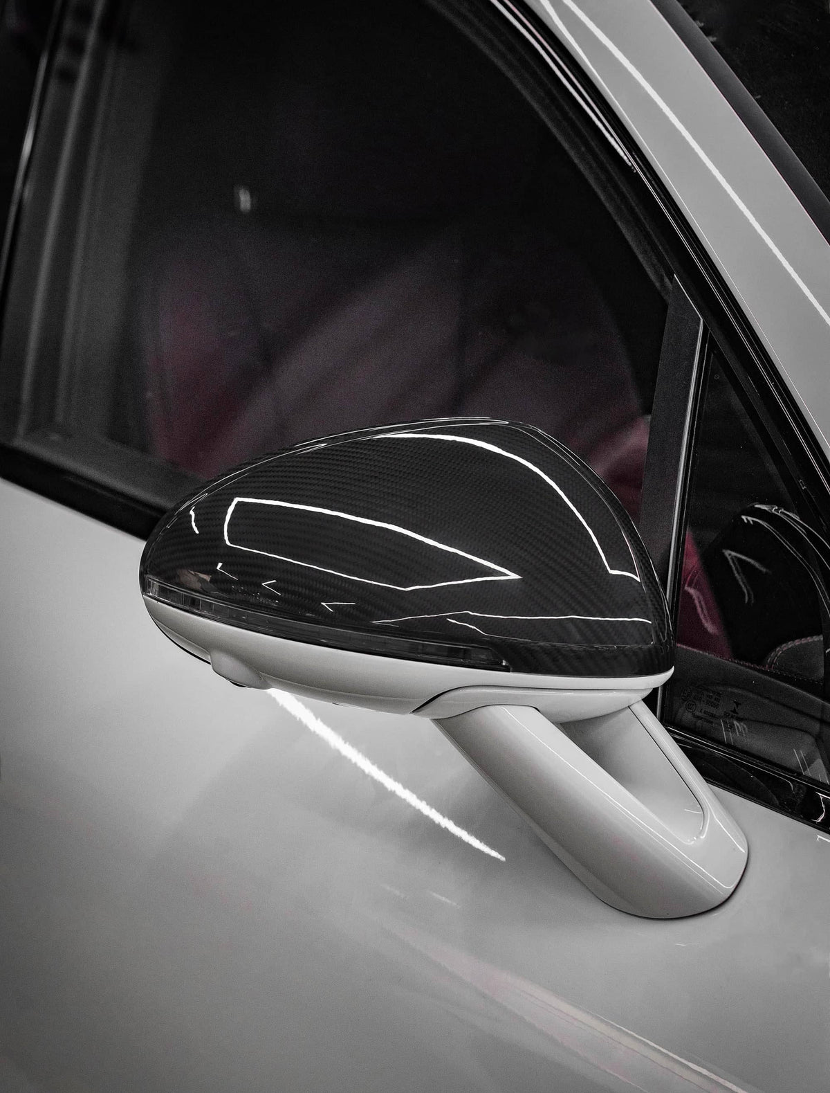Kies-Motorsports NWCarbon Haus Macan 95B OEM Style Dry Carbon Fiber Mirror Cap With or Without  Lane Assist