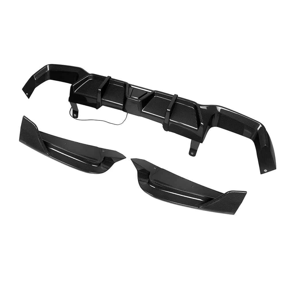 X4M F98 LCI SQ Style Dry Carbon Fiber Rear Diffuser With Brake Light ...