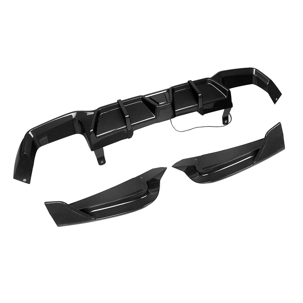 Kies-Motorsports NWCarbon Haus X4M F98 LCI SQ Style Dry Carbon Fiber Rear Diffuser With Brake Light