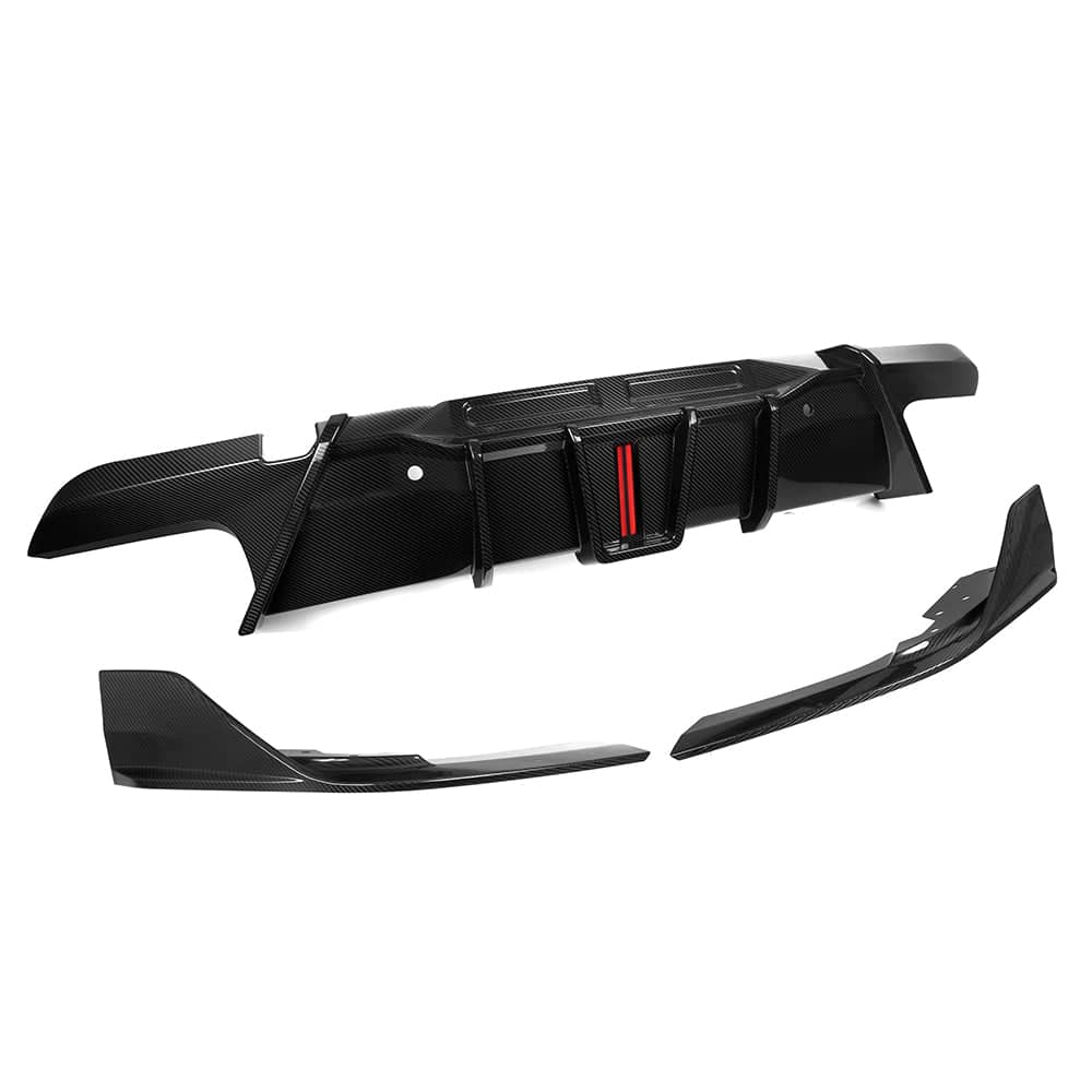 Kies-Motorsports NWCarbon Haus X6M F96 SQ Style Dry Carbon Fiber Diffuser With or Without Brake Light With Brake Light