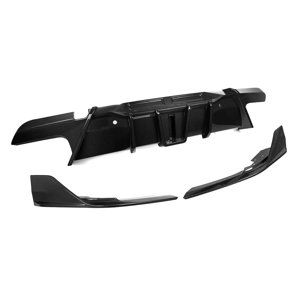 Kies-Motorsports NWCarbon Haus X6M F96 SQ Style Dry Carbon Fiber Diffuser With or Without Brake Light Without Brake Light