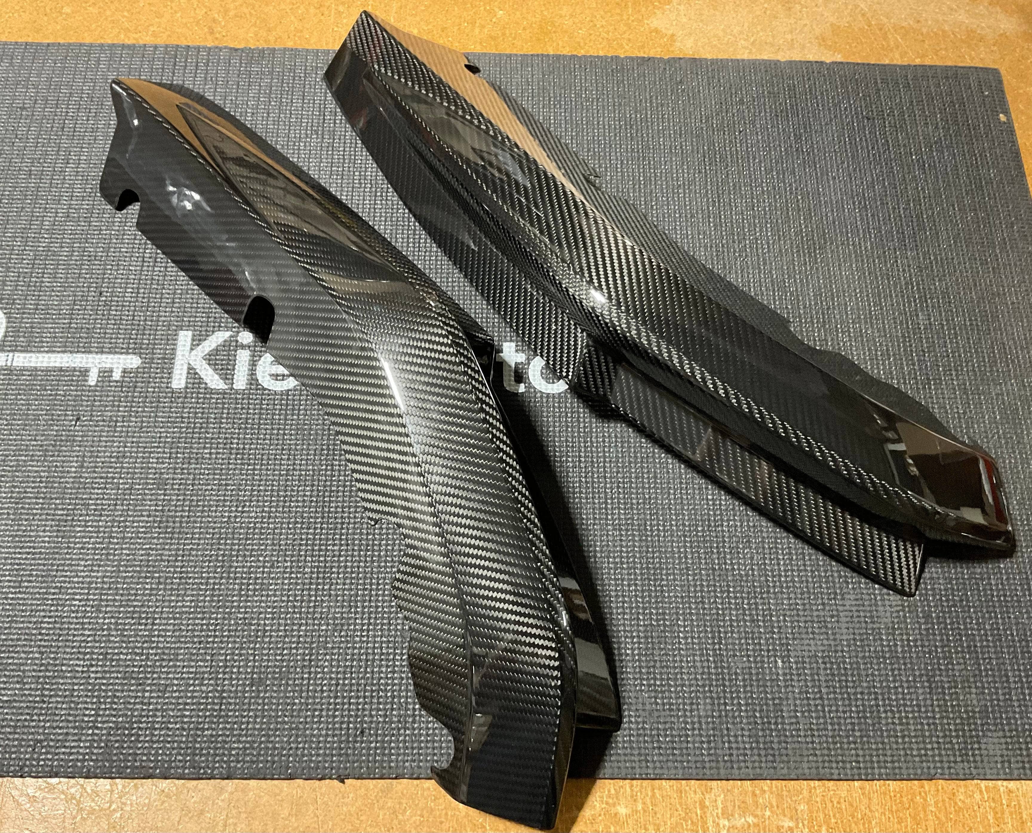 Kies-Motorsports Open Box Item OPEN BOX - 2020-2025 BMW M3 (G80) OEM OVERLAY Dry Carbon Fiber Rear Bumper Splitters (OVERLAY)