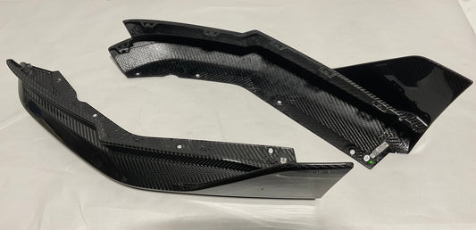 Kies-Motorsports Open Box Item OPEN BOX - 2021-2023 BMW M3 (G80) Performance Inspired Replacement Dry Carbon Fiber Rear Bumper Splitters With Wing (Minor Blemish)