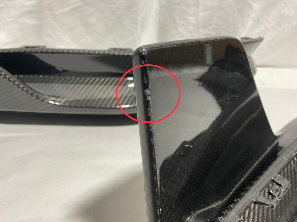 Kies-Motorsports Open Box Item OPEN BOX - 2021-2023 BMW M3 (G80) Performance Inspired Replacement Dry Carbon Fiber Rear Bumper Splitters With Wing (Small Blemishes)