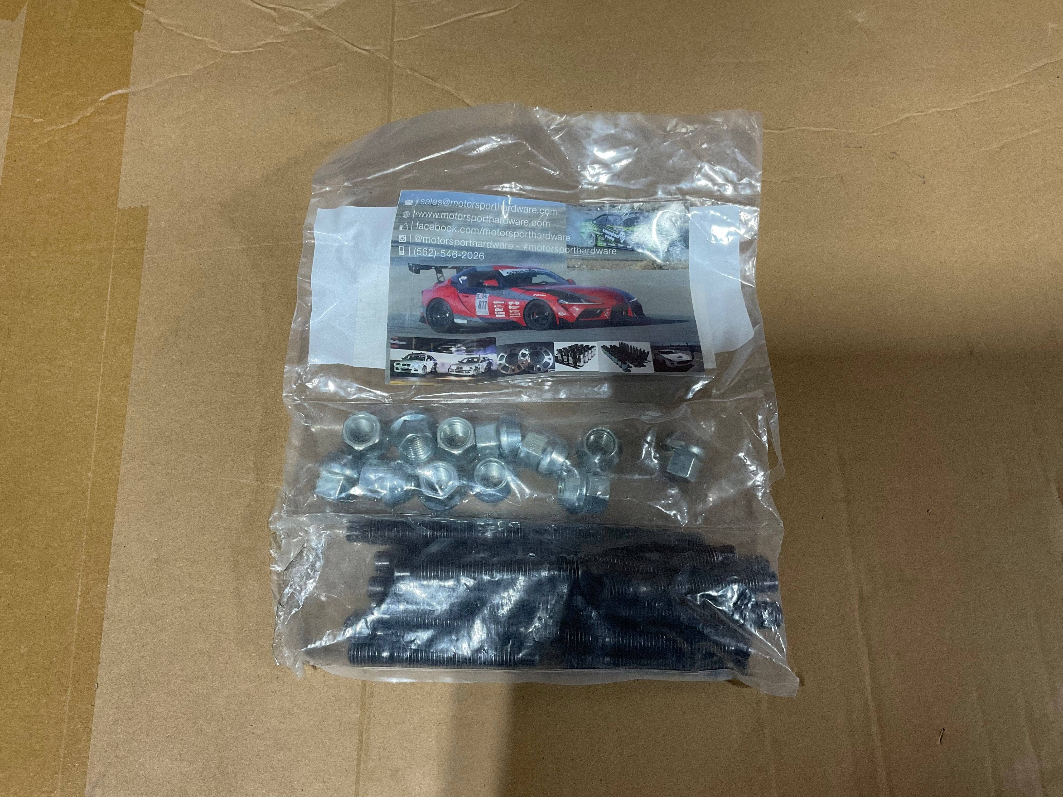 Kies-Motorsports Open Box Item OPEN BOX - *ADAPTER / CONVERSION STUD 14×1.5-12×1.5* 78mm Black Bullet Nose Stud Kit Main image