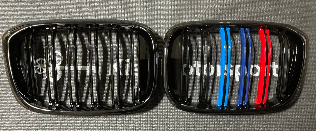Kies-Motorsports Open Box Item OPEN BOX - BMW 2019+ G01/G02 X3/X4 Gloss Black w/ Tri-Color Kidney Grill Replacements