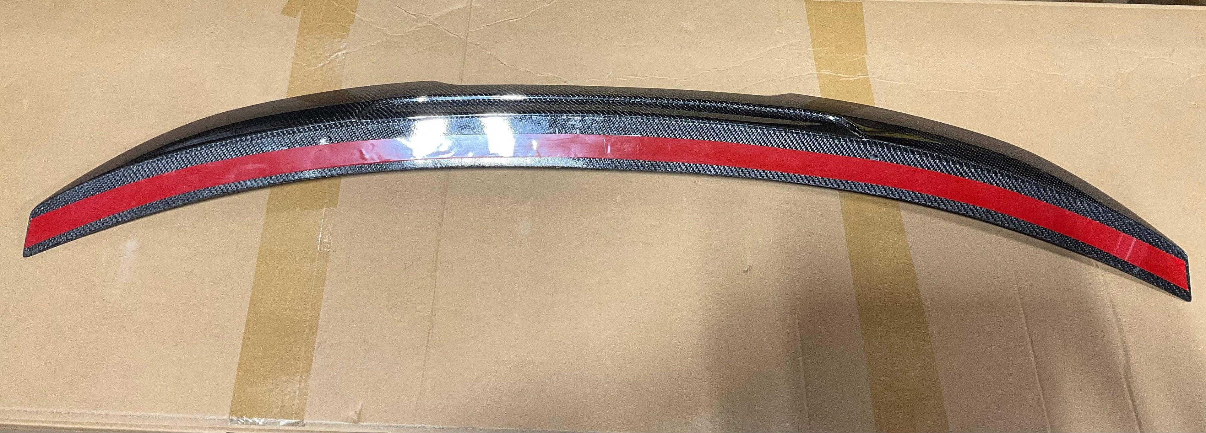 Kies-Motorsports Open Box Item OPEN BOX - BMW E92 PSTL Aggressive Style Rear Trunk Lip (Foggy Carbon Weave Defect)