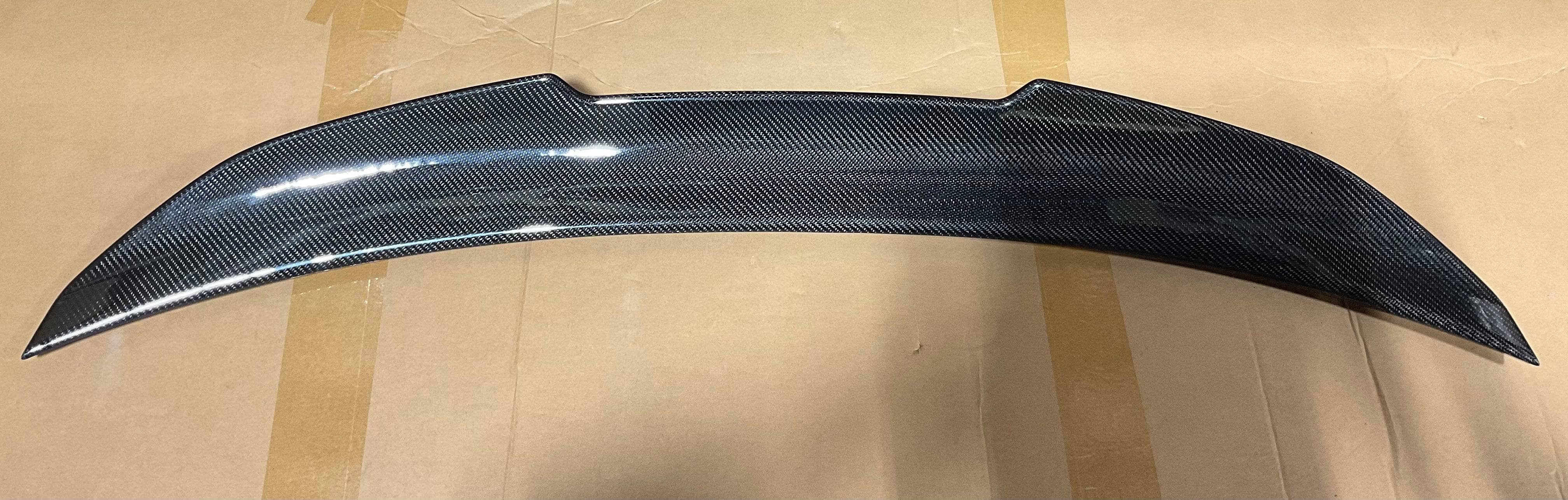 Kies-Motorsports Open Box Item OPEN BOX - BMW E92 PSTL Aggressive Style Rear Trunk Lip (Foggy Carbon Weave Defect) Main image