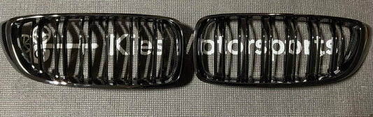 Kies-Motorsports Open Box Item OPEN BOX - BMW F32 3 Series Gloss Black Dual Slat Kidney Grilles