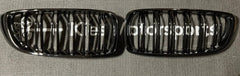 Kies-Motorsports Open Box Item OPEN BOX - BMW F32 3 Series Gloss Black Dual Slat Kidney Grilles