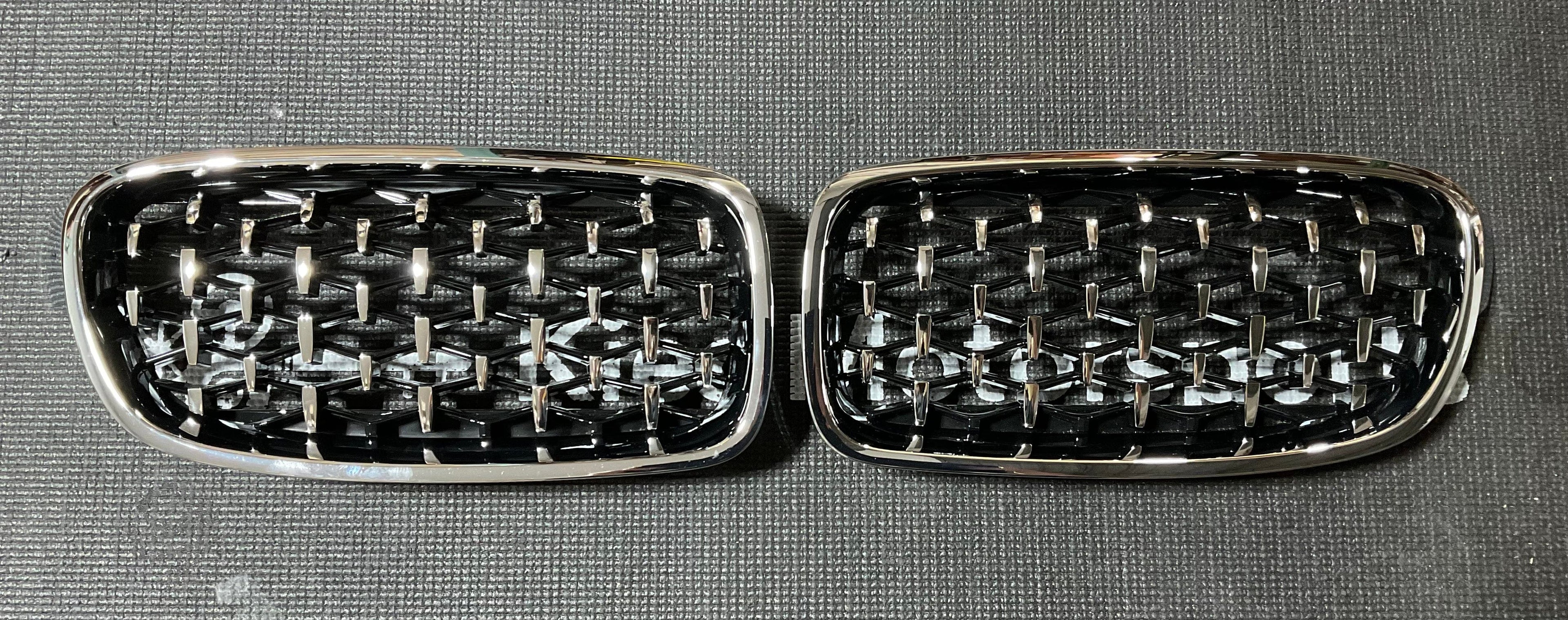 Kies-Motorsports Open Box Item OPEN BOX - F30 (G Style) Diamond Kidney Grill Replacement (Chrome)
