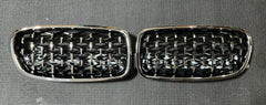 Kies-Motorsports Open Box Item OPEN BOX - F30 (G Style) Diamond Kidney Grill Replacement (Chrome)