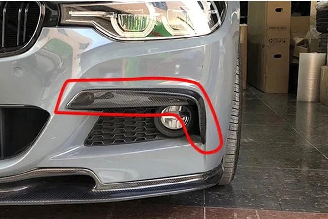Kies-Motorsports Open Box Item OPEN BOX - F32 M-Sport Carbon Fiber Fog Light Trim (M-Sport ONLY)