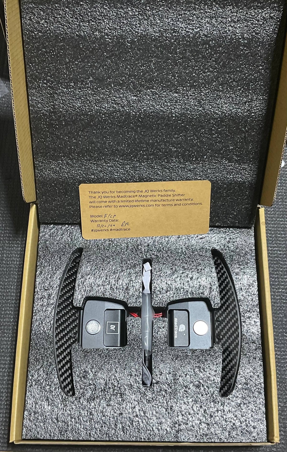 Kies-Motorsports Open Box Item OPEN BOX - JQ Werks MadTrace Carbon Fiber Magnetic Paddle Shifters (E SERIES)