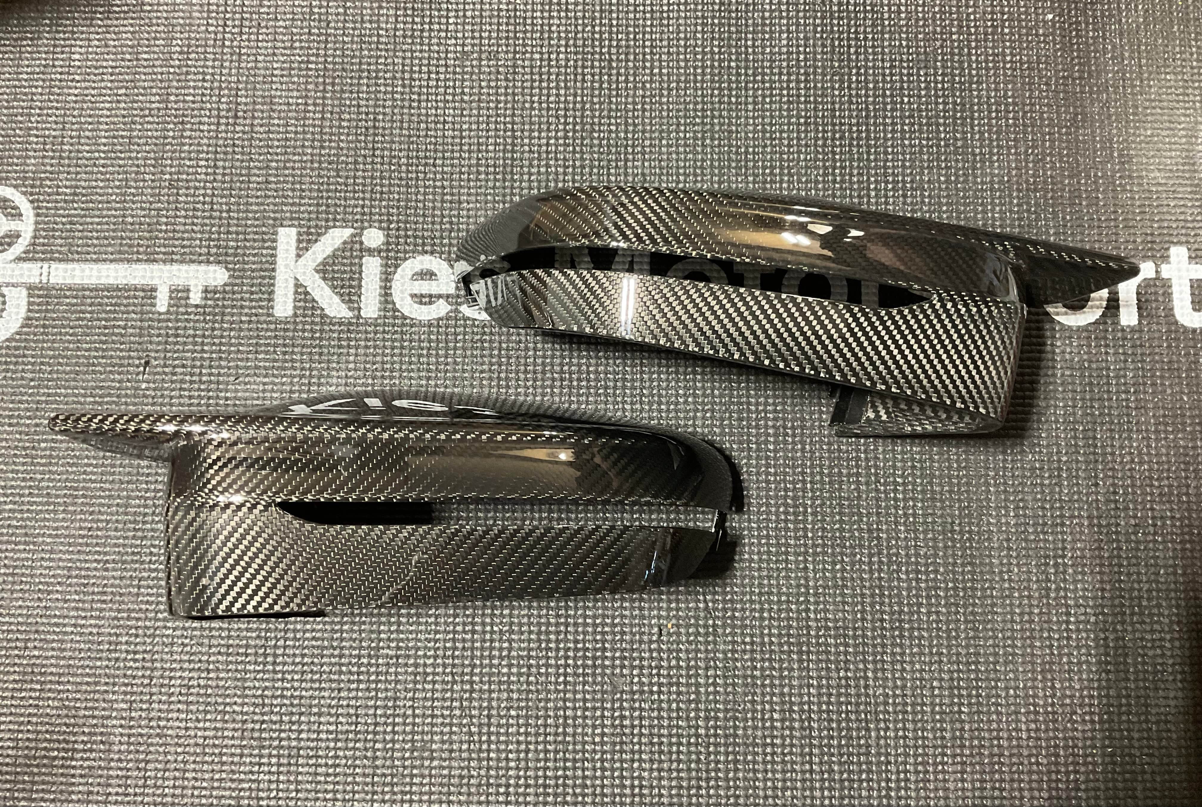 Kies-Motorsports Open Box Item OPEN BOX - Kies G80 Dry Carbon Fiber (Gloss) Mirror Caps (Broken Plastic - Pictured) Main image