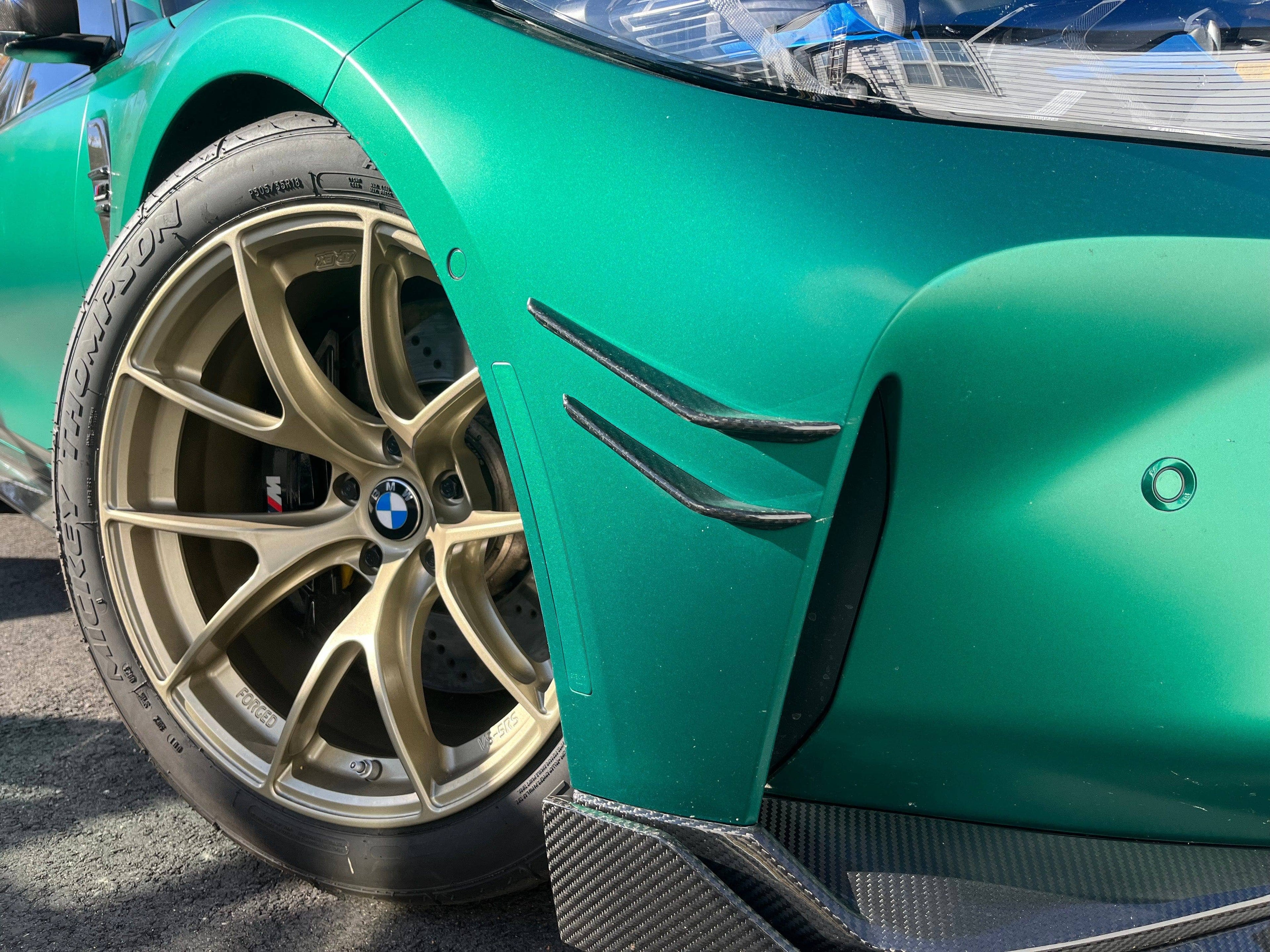 Kies-Motorsports Open Box Item OPEN BOX - Kies Motorsports 2020-2025 BMW M3 (G80) / M4 (G82 / G83) Performance Style Dry Carbon Fiber 4pc Canard Set