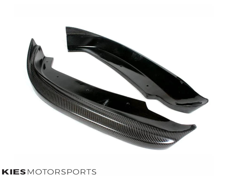 Kies Motorsports — rear angle view of 2012-2015 BMW 3 Series (F30 / F31) Pre-LCI Non M Sport Carbon Fiber Front Splitters (Pair)