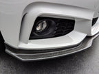 Kies Motorsports — BMW F32 F33 F36 front lip splitter, angle view showing profile and fitment for F32 F33 F36