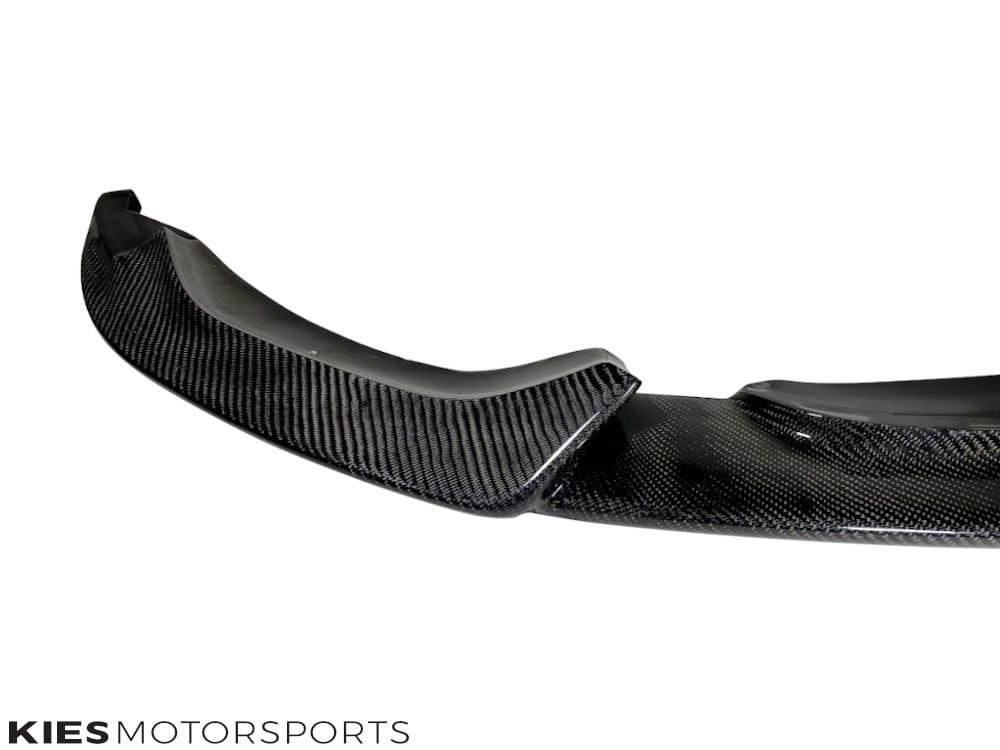 Kies Motorsports — installed on-vehicle shot of 2014-2021 BMW M3 (F80) & M4 (F82 / F83) VSX Carbon Fiber Front Lip