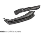 Kies Motorsports — all three pieces of JGS carbon fiber front lip kit for BMW G30 displayed pre-installation, showing individual sections