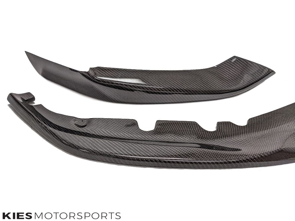 Kies Motorsports — side view of BMW G30 5 Series showing the carbon fiber front lip extension profile and M Performance-inspired design