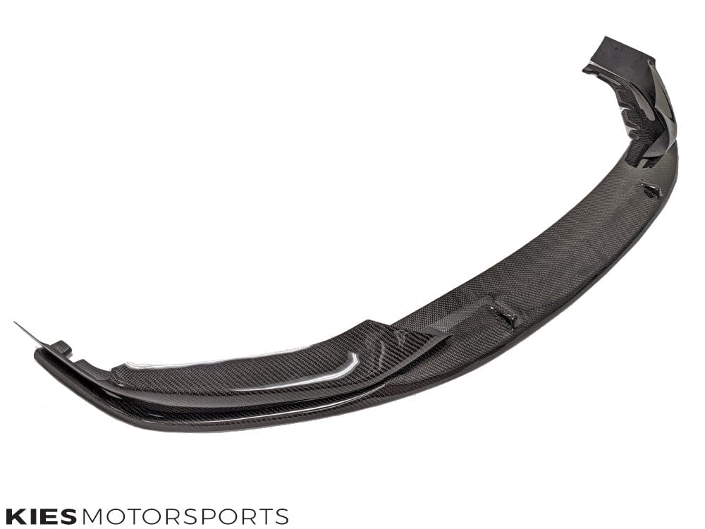 Kies Motorsports — performance-inspired carbon fiber 3-piece front lip on BMW G30 5 Series Pre-LCI, front view showing aggressive M-style aero Main image