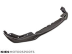 Kies Motorsports — E-Type carbon fiber front lip mounted on BMW G20 3 Series, front view showing unique E-Type splitter design and aggressive profile