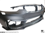 Kies Motorsports — BMW F30 front lip splitter, angle view showing profile and fitment for F30