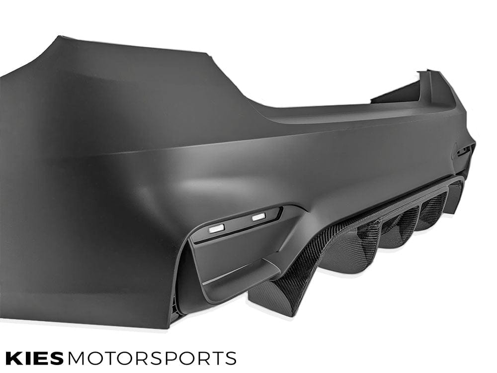 Kies Motorsports — alternate angle of BMW 3 Series (F30) "M3 Conversion" VSX Carbon Fiber Rear Diffuser (3 Piece)