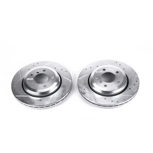 Kies-Motorsports PowerStop Power Stop 01-06 BMW 330Ci Rear Evolution Drilled & Slotted Rotors - Pair