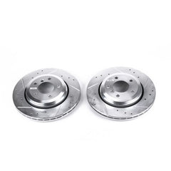 Kies-Motorsports PowerStop Power Stop 01-06 BMW 330Ci Rear Evolution Drilled & Slotted Rotors - Pair