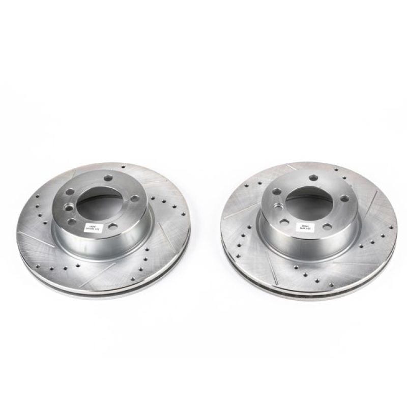 Kies-Motorsports PowerStop Power Stop 08-13 BMW 128i Front Evolution Drilled & Slotted Rotors - Pair