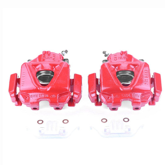 Kies-Motorsports PowerStop Power Stop 08-13 BMW 328i Front Red Calipers w/Brackets - Pair