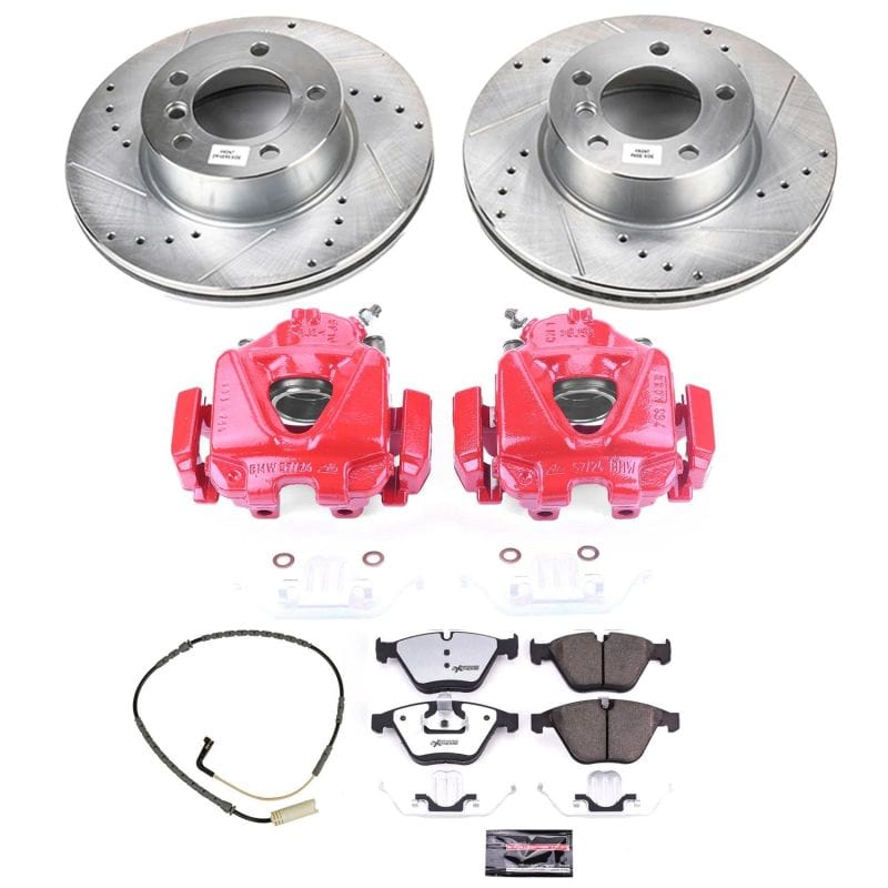 Kies-Motorsports PowerStop Power Stop 09-10 BMW 328i xDrive Front Z26 Street Warrior Brake Kit w/Calipers Main image