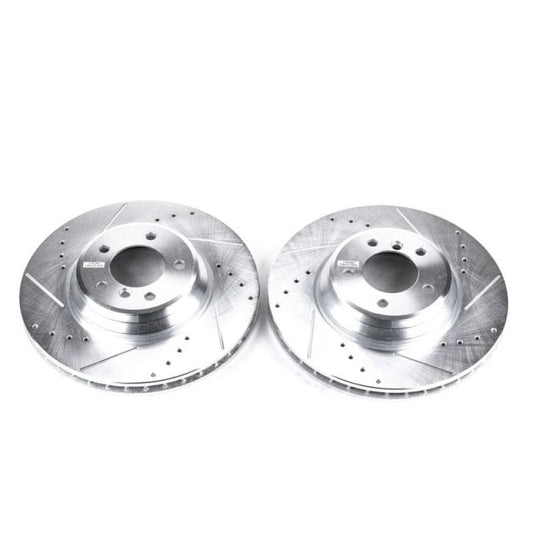 Kies-Motorsports PowerStop Power Stop 09-11 BMW 335d Front Evolution Drilled & Slotted Rotors - Pair