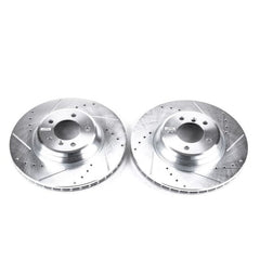 Kies-Motorsports PowerStop Power Stop 09-11 BMW 335d Front Evolution Drilled & Slotted Rotors - Pair