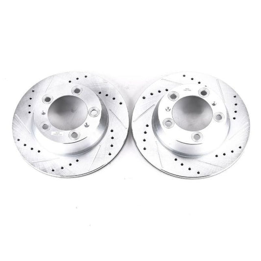 Kies-Motorsports PowerStop Power Stop 17-19 Porsche 718 Boxster Rear Evolution Drilled & Slotted Rotors - Pair
