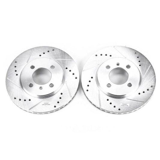 Kies-Motorsports PowerStop Power Stop 1991 BMW 318i Front Evolution Drilled & Slotted Rotors - Pair